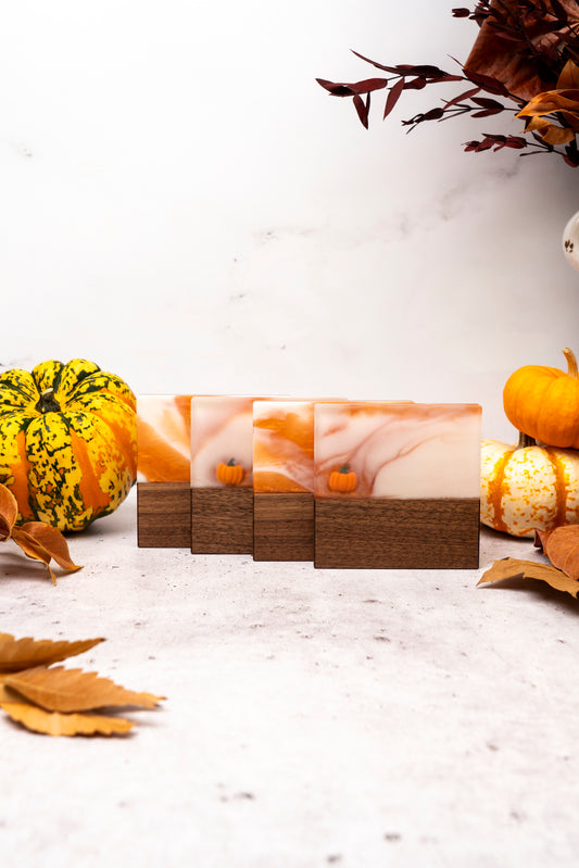 Pumpkin spice (Limited edition) - Walnut and resin coasters set