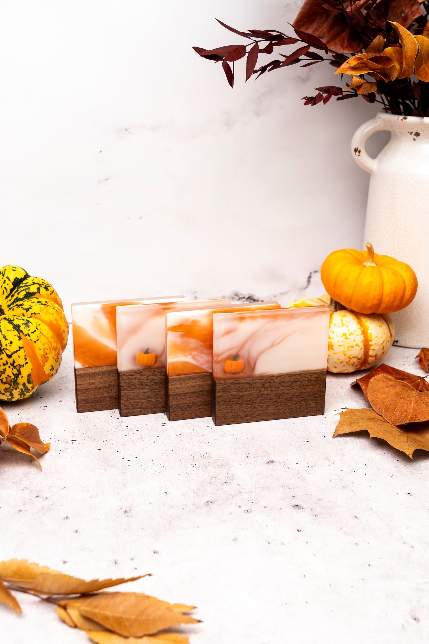 Pumpkin spice (Limited edition) - Walnut and resin coasters set