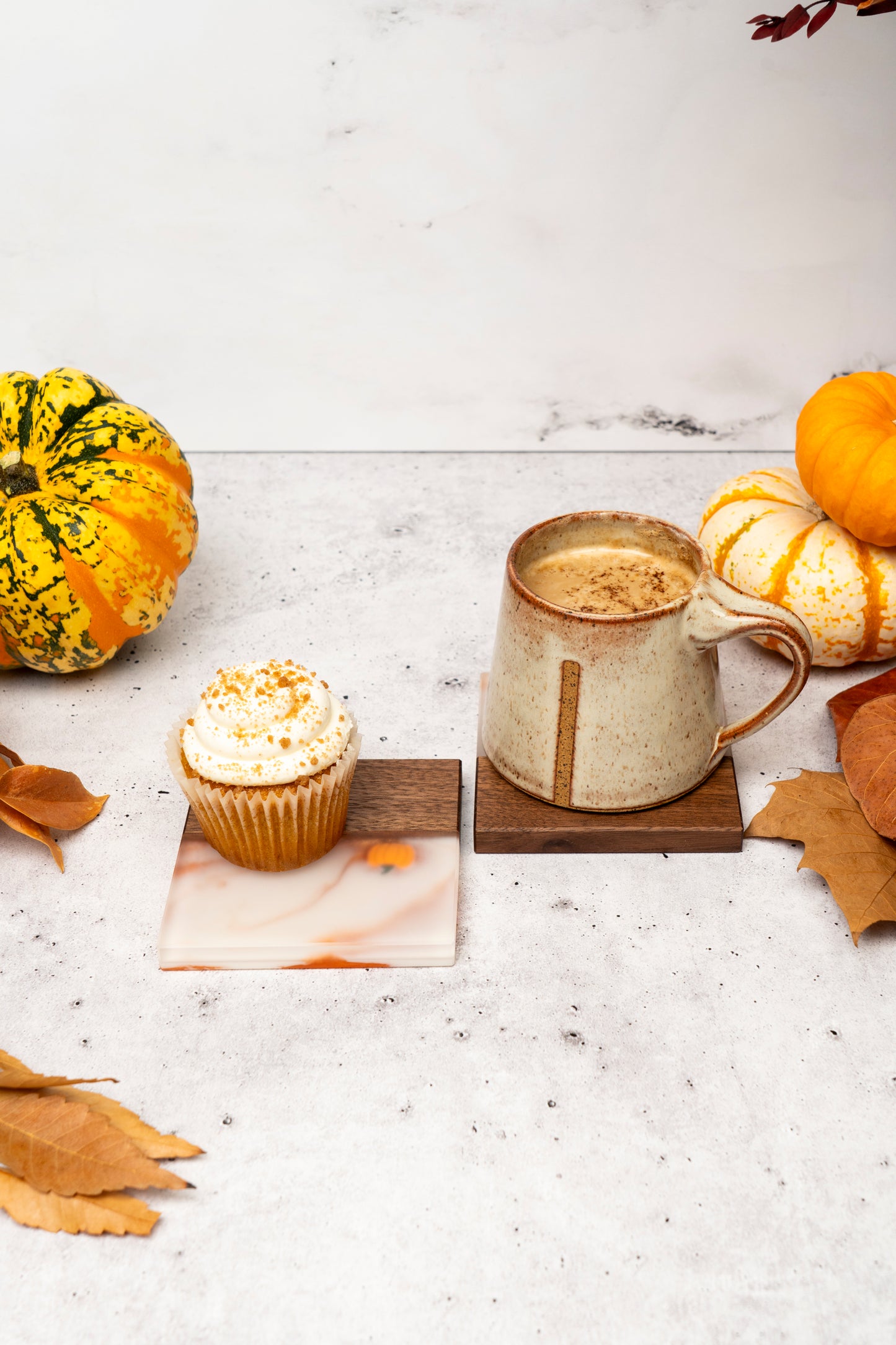 Pumpkin spice (Limited edition) - Walnut and resin coasters set