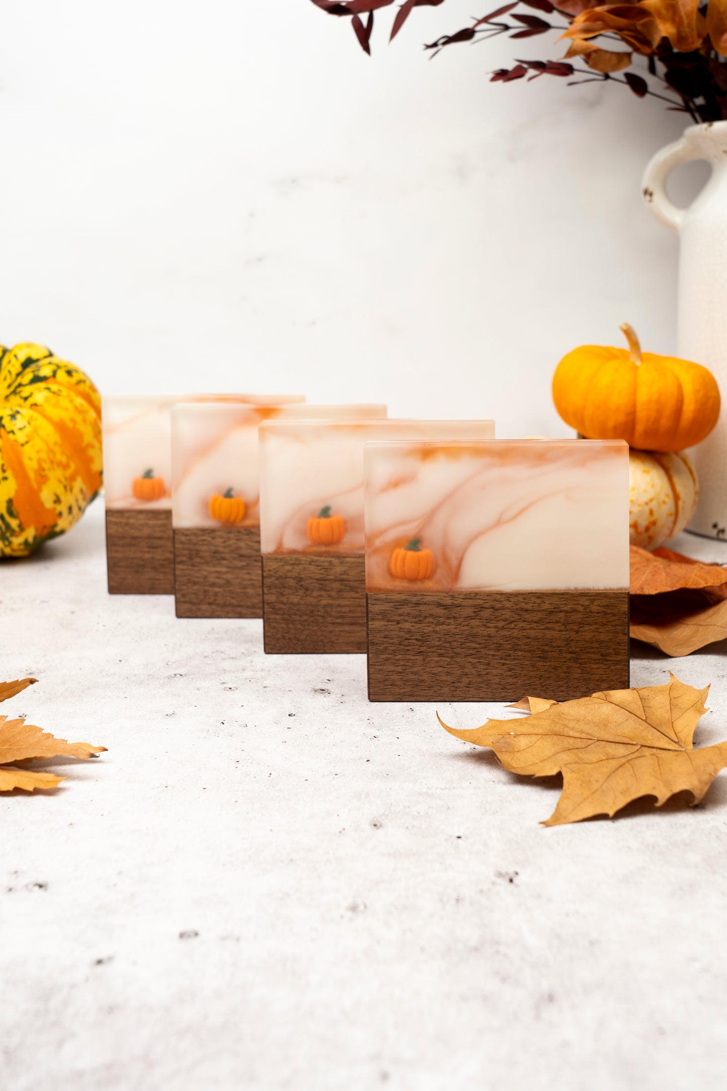 Pumpkin spice (Limited edition) - Walnut and resin coasters set