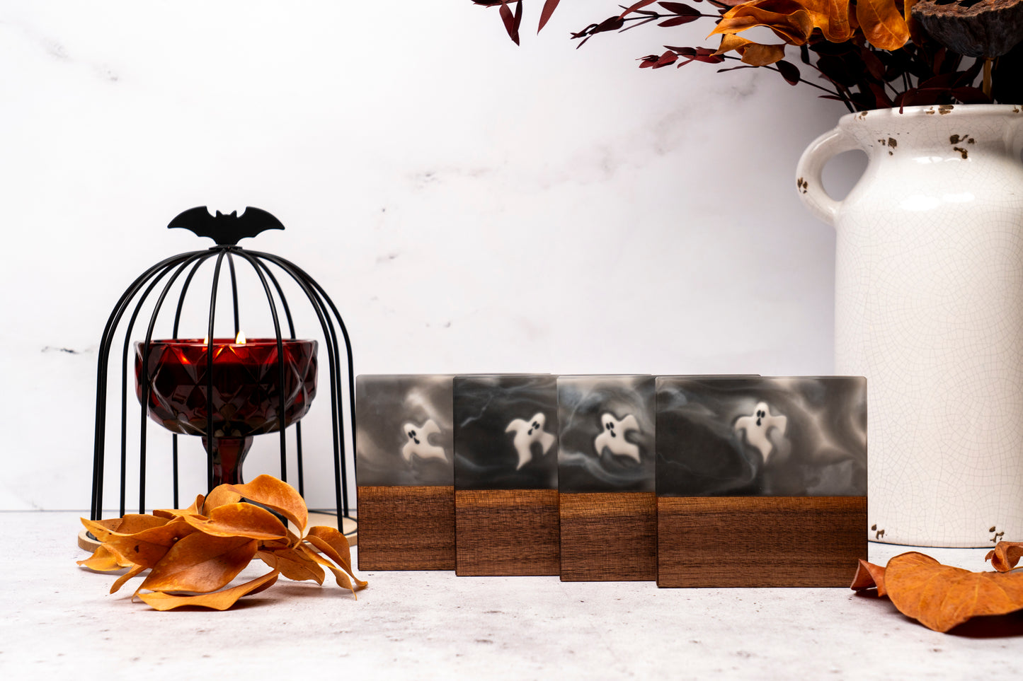 Ghost fume (Limited edition) - Walnut and resin coasters set