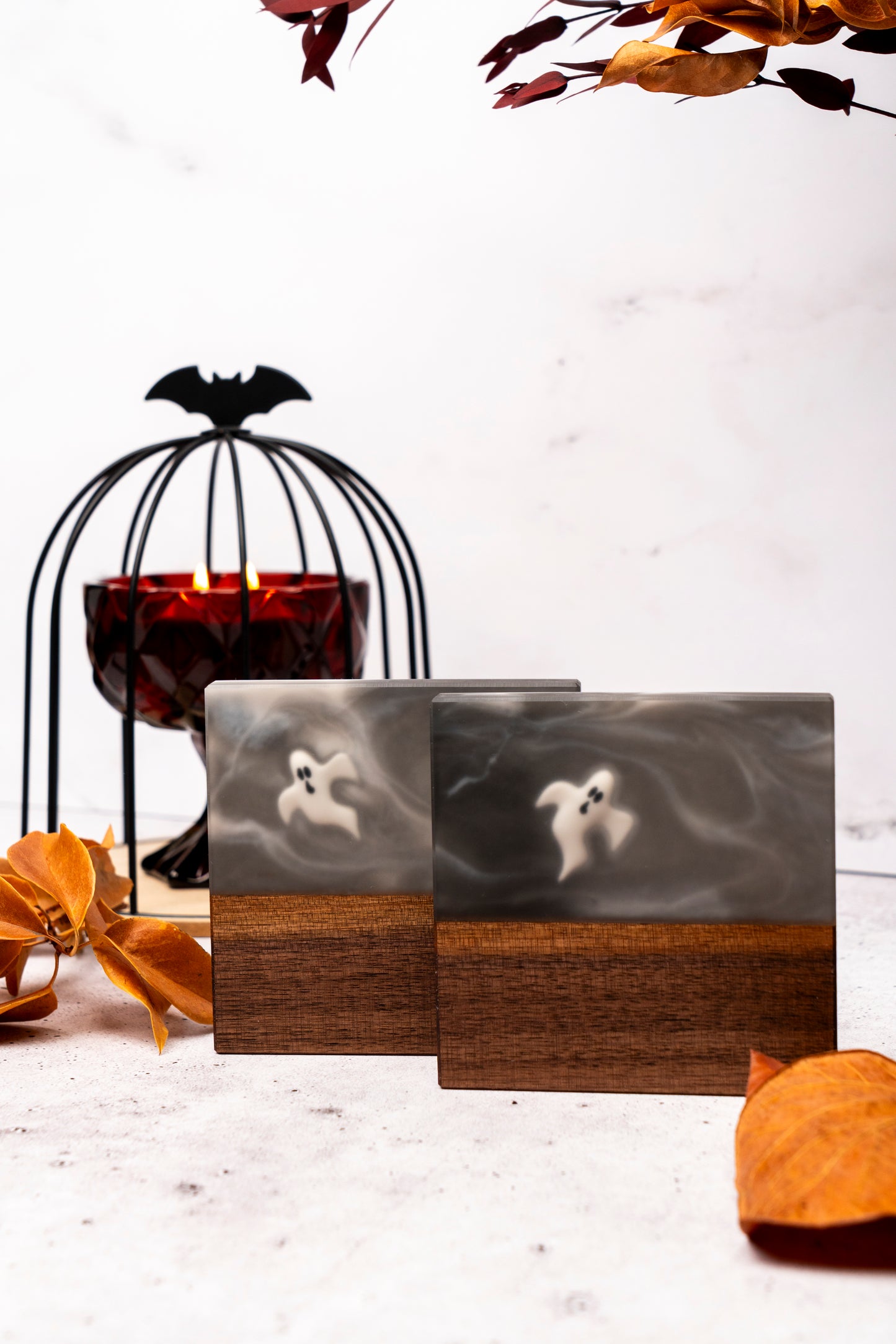 Ghost fume (Limited edition) - Walnut and resin coasters set