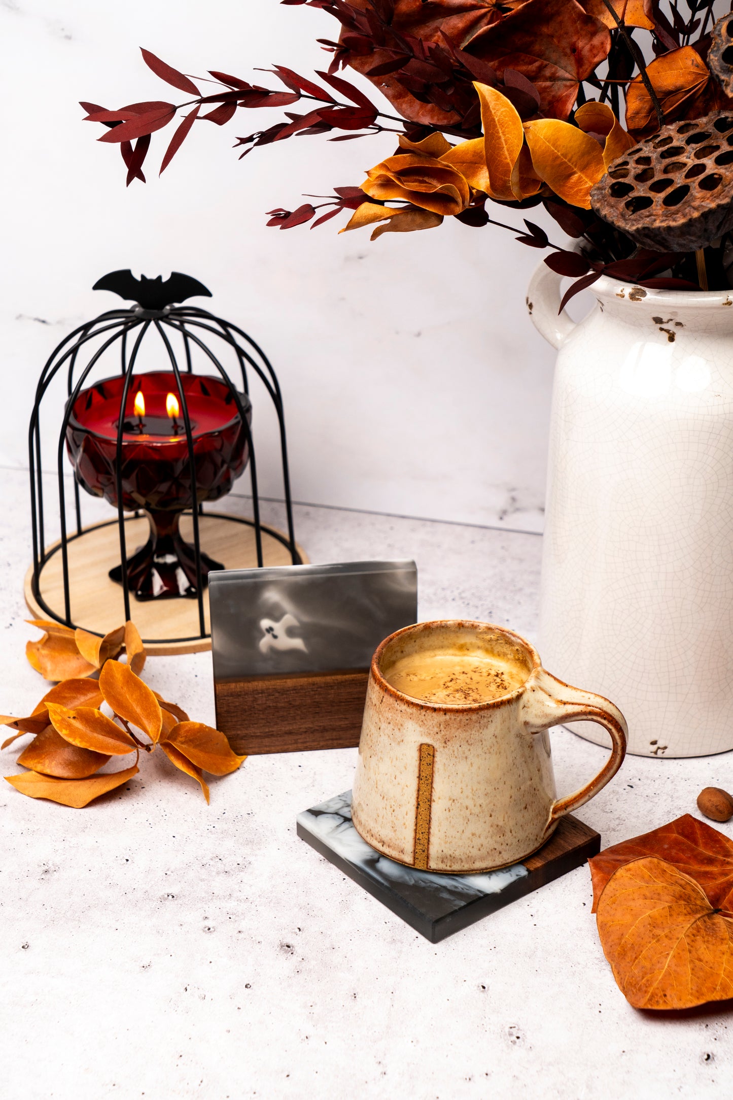 Ghost fume (Limited edition) - Walnut and resin coasters set