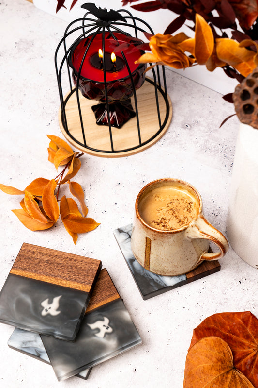 Ghost fume (Limited edition) - Walnut and resin coasters set