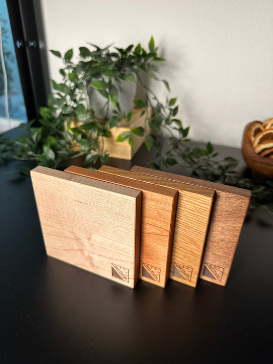 Timeless natural wood coasters