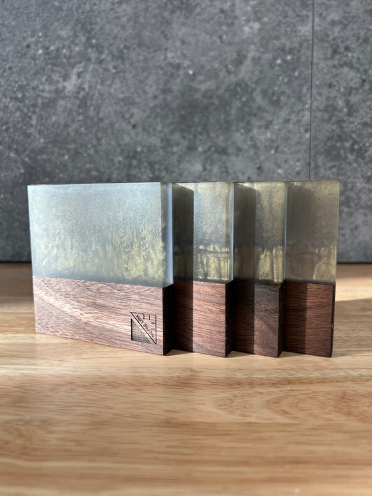 Serenity Forest (Limited edition) - Walnut and resin coasters set