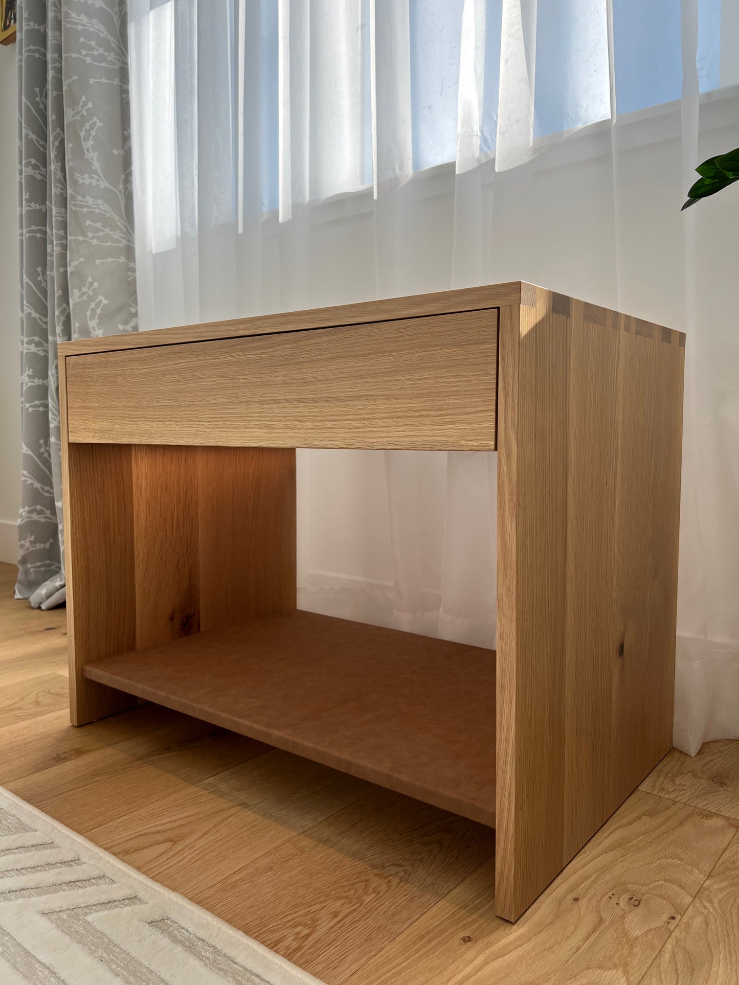 Ventura contemporary smart nightstand with wireless charger and LED lights