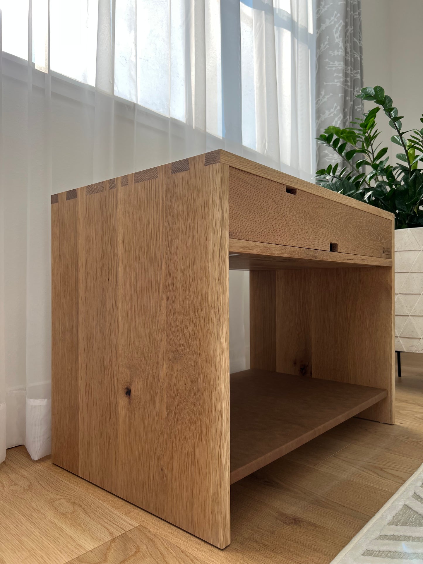 Ventura contemporary smart nightstand with wireless charger and LED lights