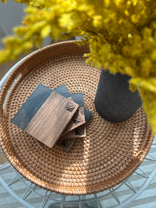 The Dark Half (Limited edition) - Walnut and resin coasters (Set of 4)