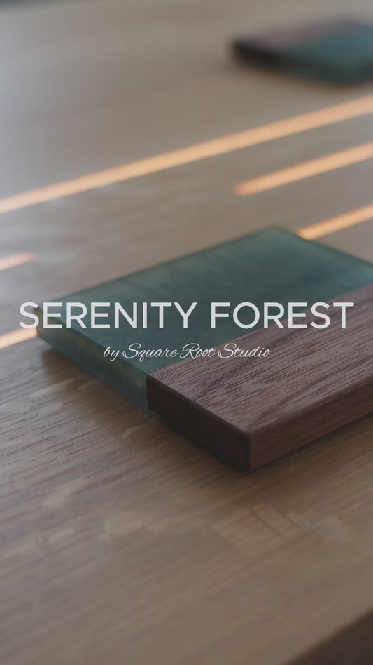 Serenity Forest (Limited edition) - Walnut and resin coasters set