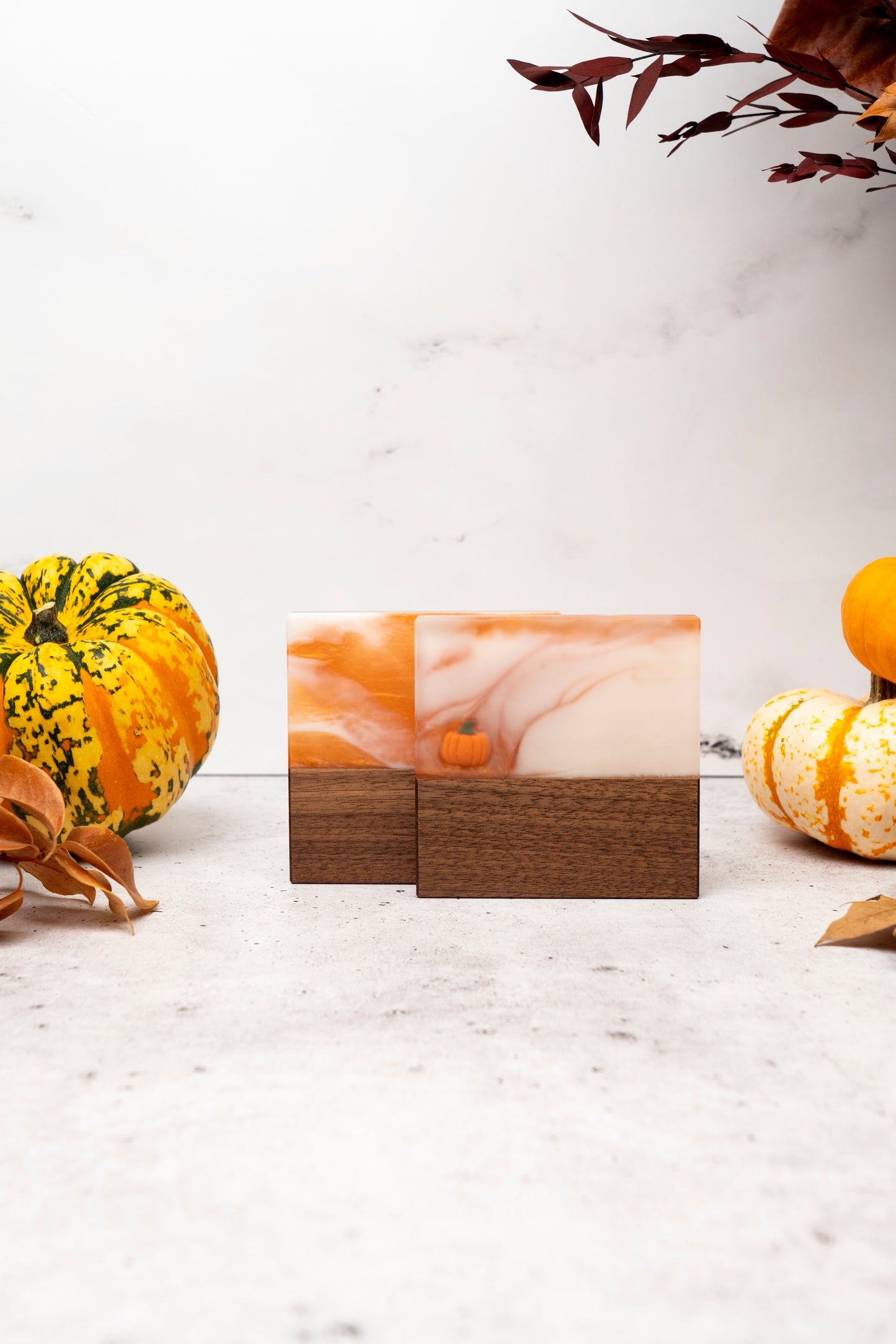 Pumpkin spice (Limited edition) - Walnut and resin coasters set