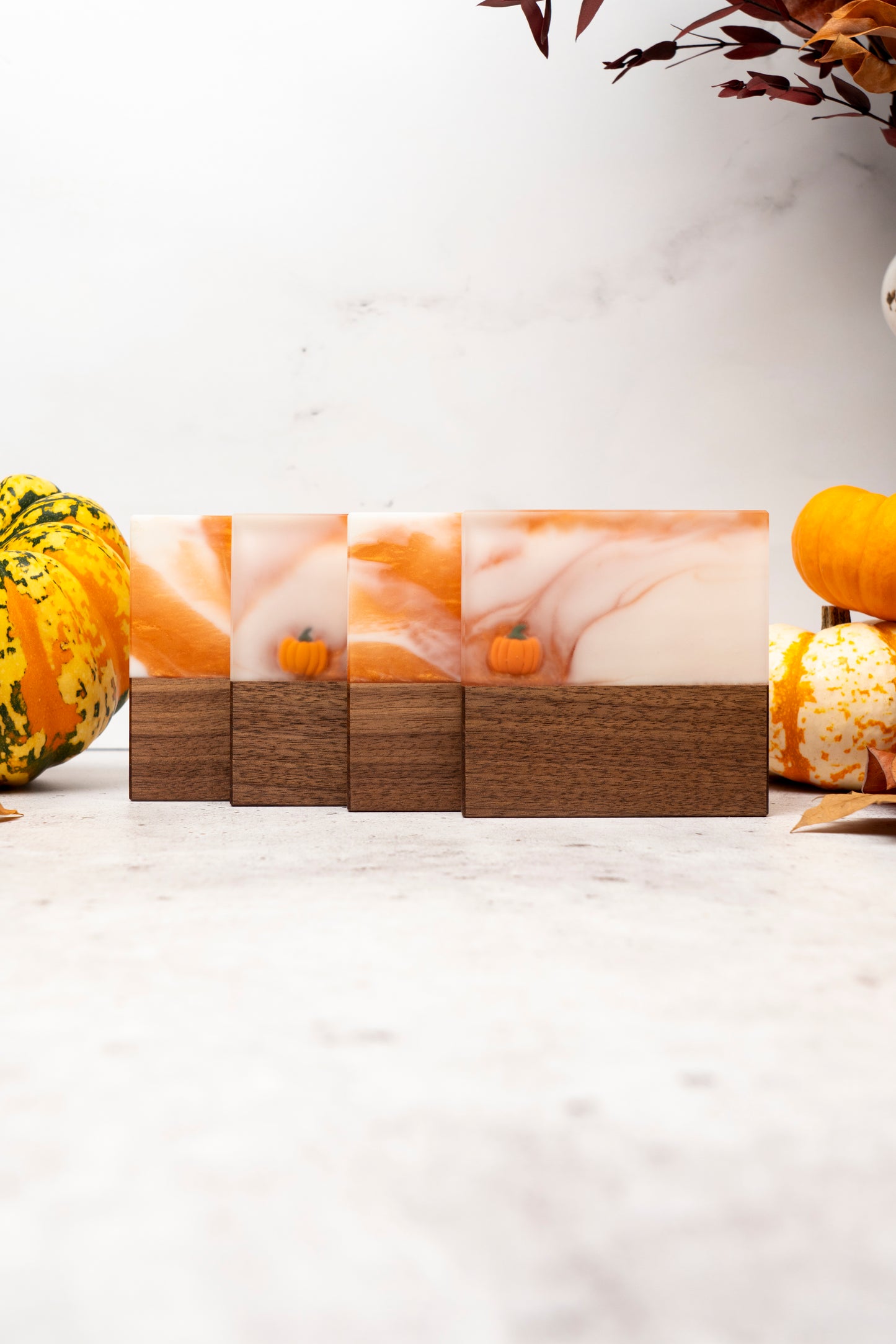 Pumpkin spice (Limited edition) - Walnut and resin coasters set