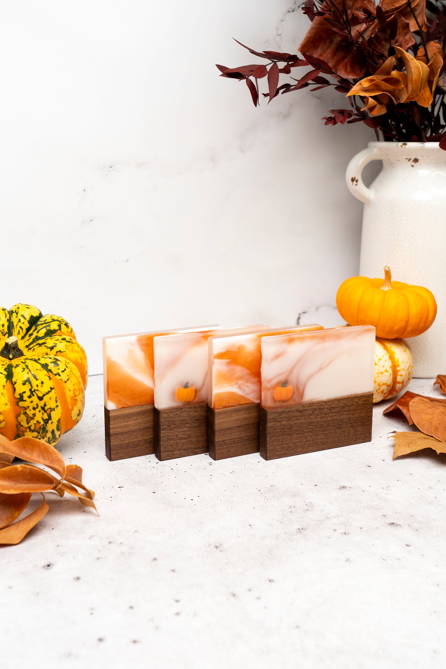 Pumpkin spice (Limited edition) - Walnut and resin coasters set