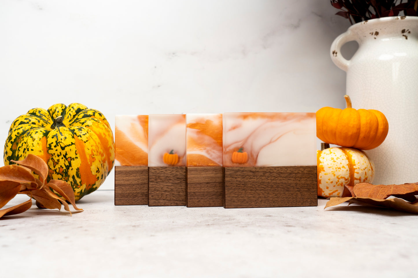Pumpkin spice (Limited edition) - Walnut and resin coasters set