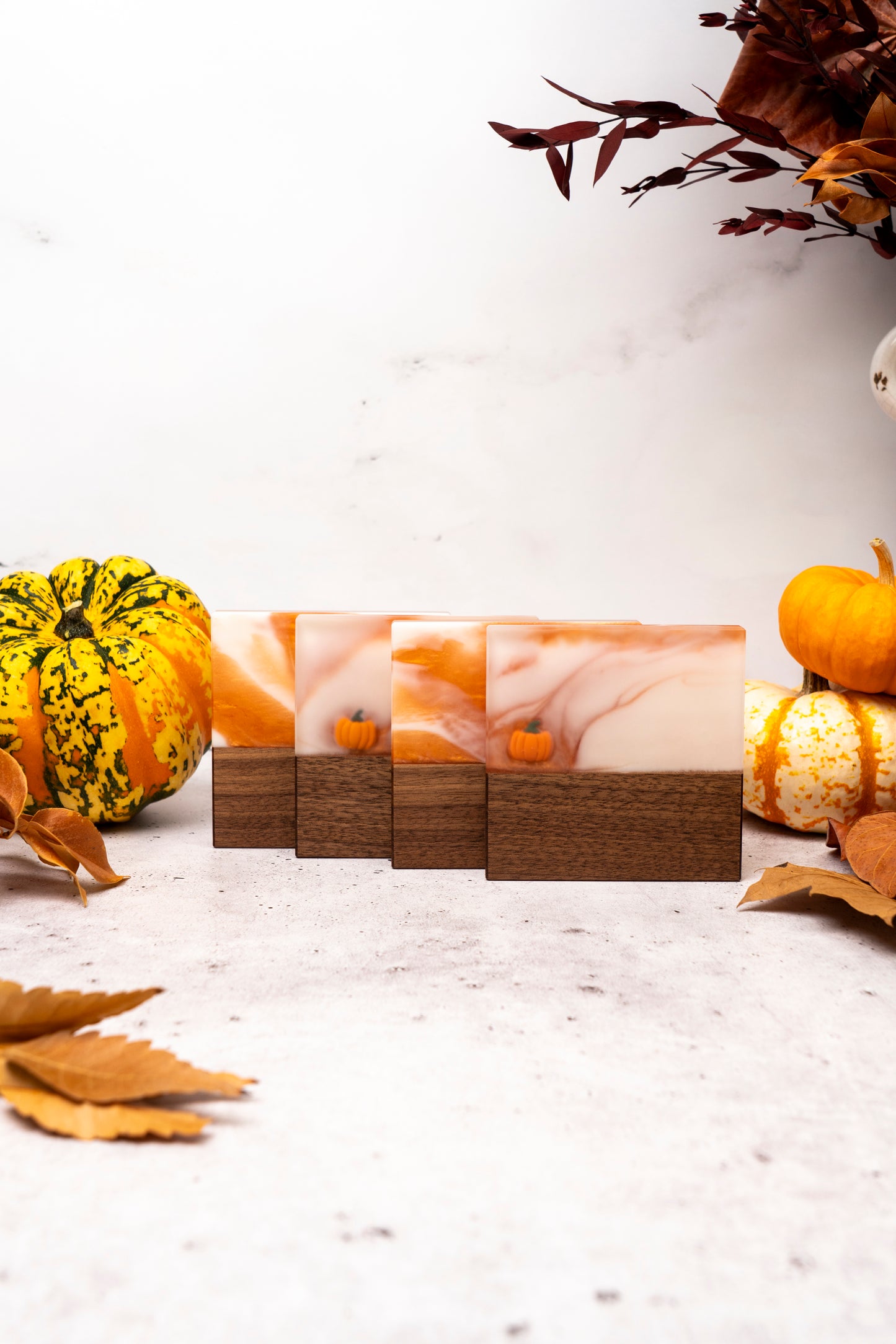 Pumpkin spice (Limited edition) - Walnut and resin coasters set