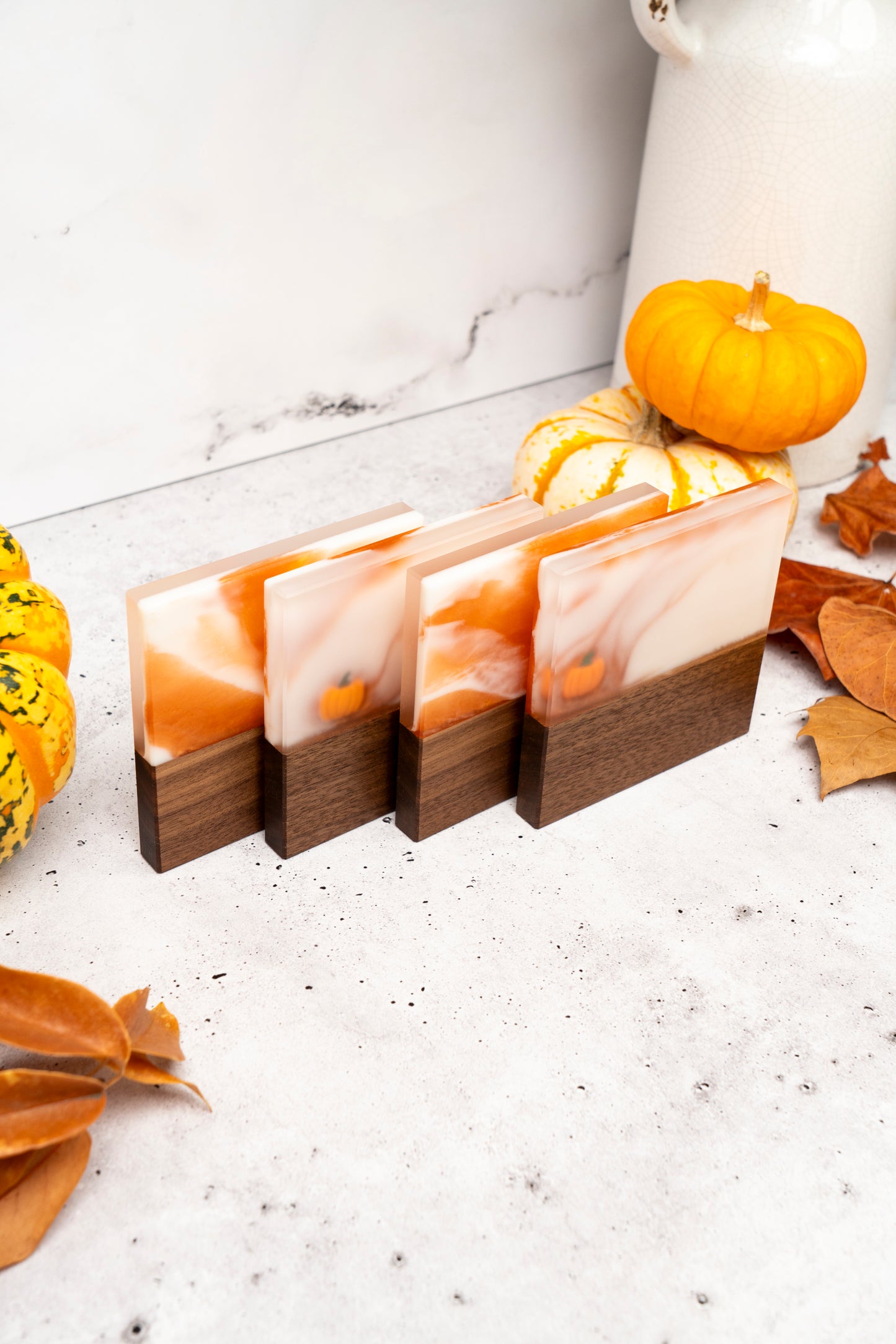 Pumpkin spice (Limited edition) - Walnut and resin coasters set