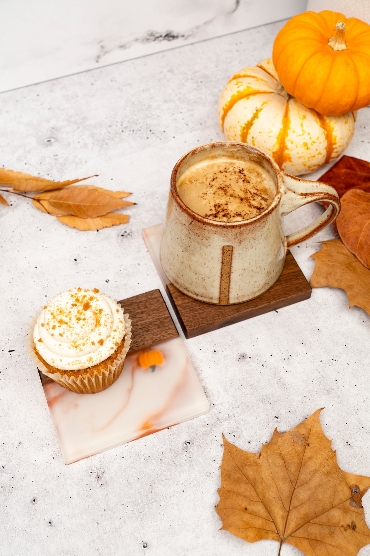 Pumpkin spice (Limited edition) - Walnut and resin coasters set