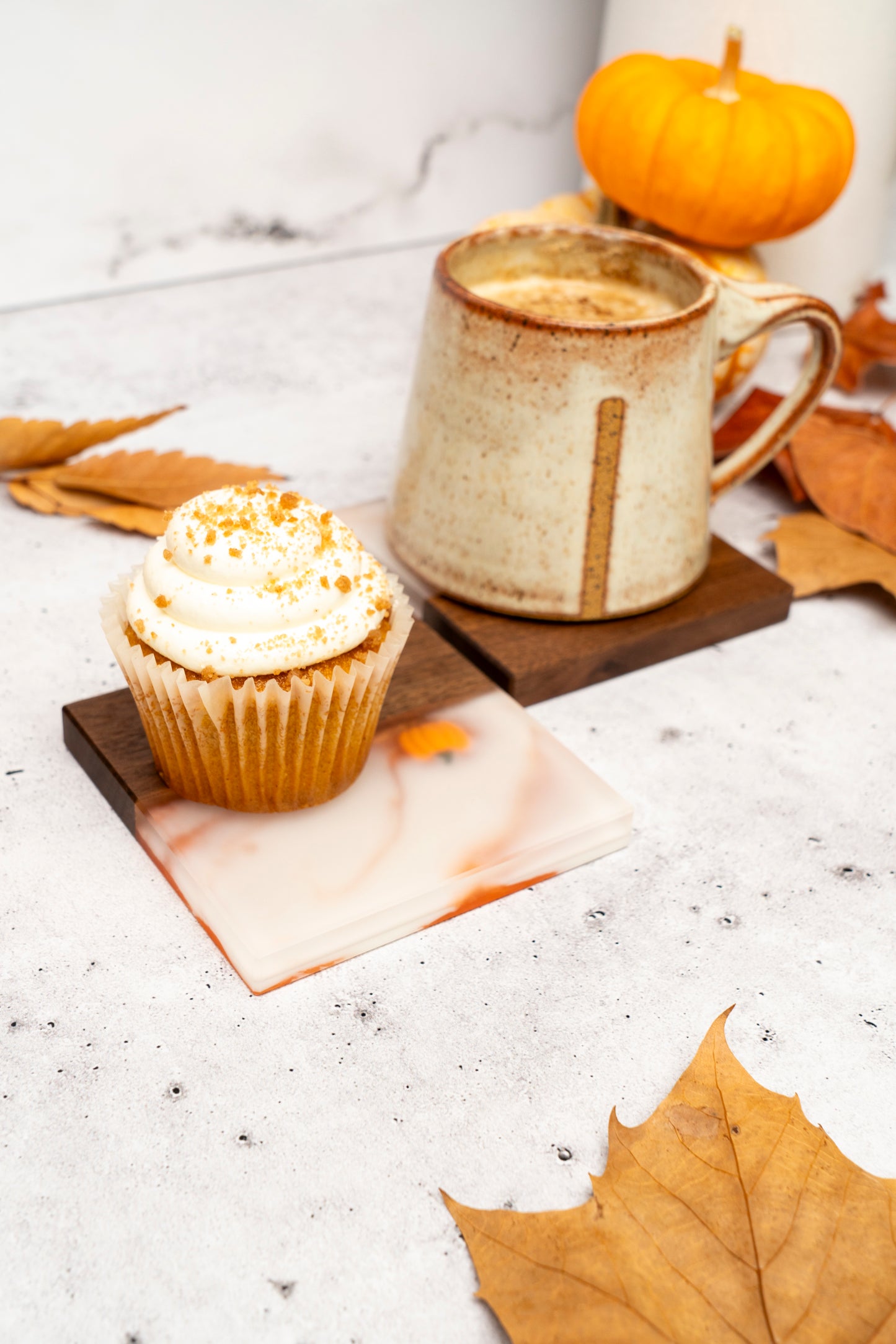 Pumpkin spice (Limited edition) - Walnut and resin coasters set