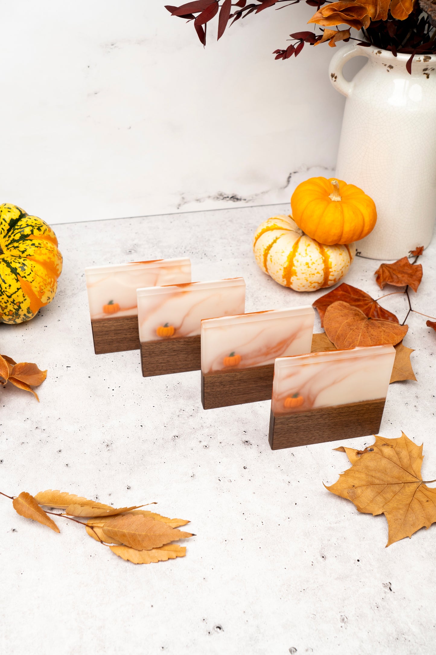 Pumpkin spice (Limited edition) - Walnut and resin coasters set
